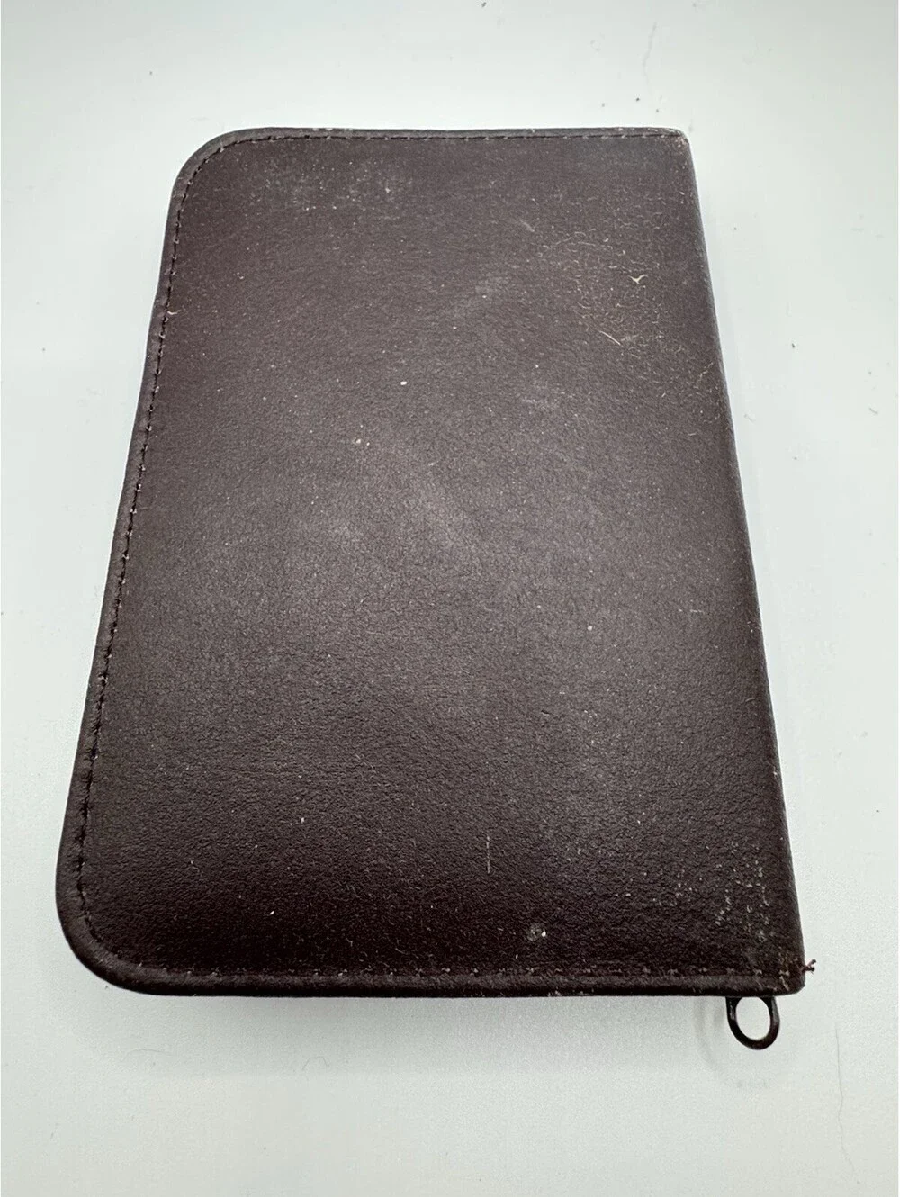 Vintage Brown Leather Travel Grooming Makeup Kit Mirror Brushes Korea Retro
